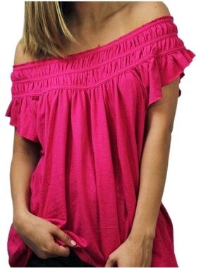 We the Free Coconut Gathered Tee- Pink